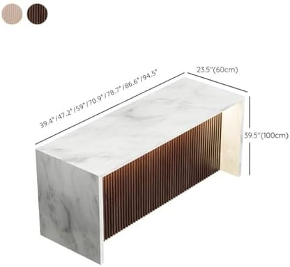 Stone Top Pub Table - Counter Height Dining Table with Wooden Base for Kitchen Island, Bar, or Living Room - Narrow Design Perfect for Small Spaces