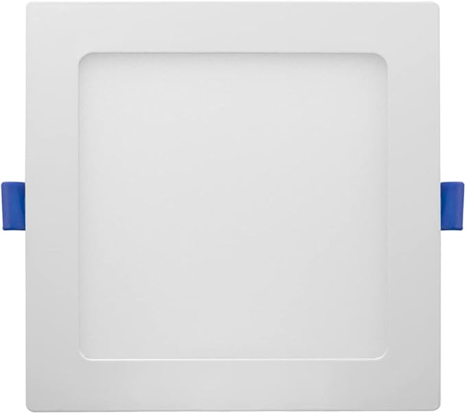 Maxxima 6 in Slim LED Downlight Canless Square 5 CCT Ultra-Thin Recessed, 1000 Lumens Flat Panel Light, Color Select 2700K-5000K (2700K/3000K/3500K/4000K/5000K) IC Rated Dimmable Junction Box Included