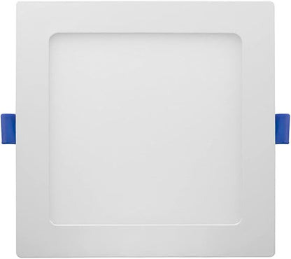 Maxxima 6 in Slim LED Downlight Canless Square 5 CCT Ultra-Thin Recessed, 1000 Lumens Flat Panel Light, Color Select 2700K-5000K (2700K/3000K/3500K/4000K/5000K) IC Rated Dimmable Junction Box Included