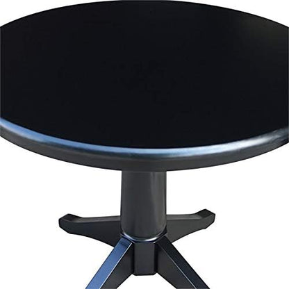 International Concepts 36" Round Top Pedestal Table-34.9" H, Black