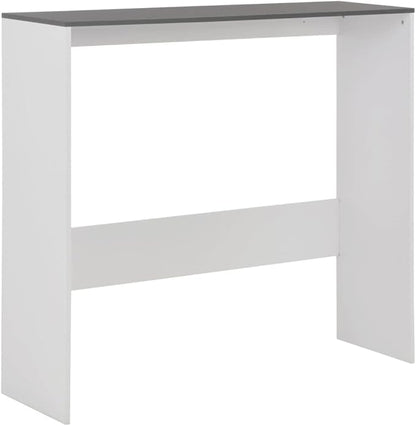 Modern Height Adjustable Bar Table, Rectangular Pub Table with Engineered Wood Surface for Home Kitchen, Dining Room, and Social Gatherings, 51.2 Inch Long, White and Grey