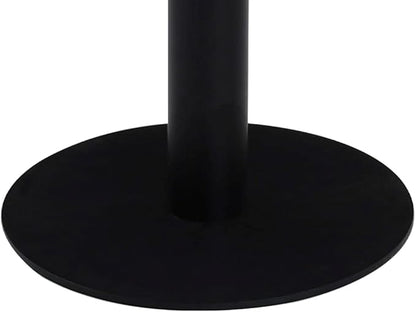Compact Bistro Table with Dark Brown MDF Top and Black Steel Frame for Small Dining Spaces or Kitchen Nooks