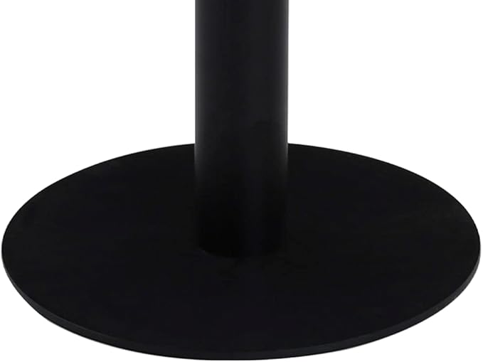 Round Bistro Table for Small Spaces, Dark Brown MDF Top with Black Steel Legs, Ideal for Dining Room, Kitchen, or Cafe Use