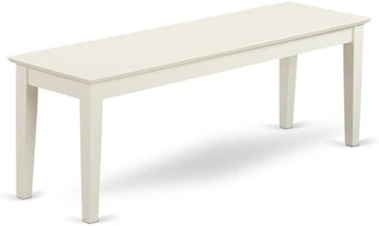 Furnifact Solid Wood Dining Bench in White Durable Kitchen and Dining Room Bench Stylish Wooden Bench for Dining Table and Kitchen Seating