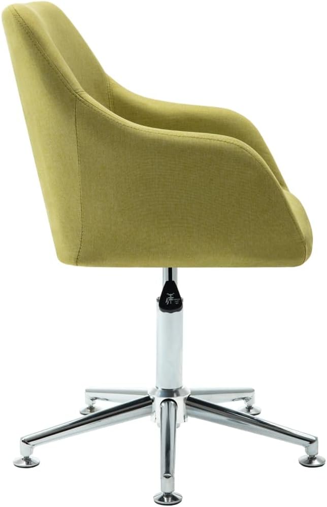 Set of 2 Green Fabric Swivel Dining Chairs with Adjustable Height 360-Degree Rotation Modern Scandinavian Design for Kitchen Dining Room Office