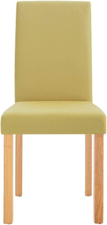 Green Fabric Dining Chairs Set of 4 Ergonomic Rubber Wood Modern Accent Chairs for Dining Room Kitchen and Living Room
