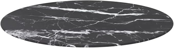 31.5" Round Marble Tempered Glass Table Top, 0.4" Thick Black Dining Surface, Heat-Tempered for Indoor & Outdoor Use, Modern Coffee or Tabletop for Patio, Kitchen & Small Dining Room