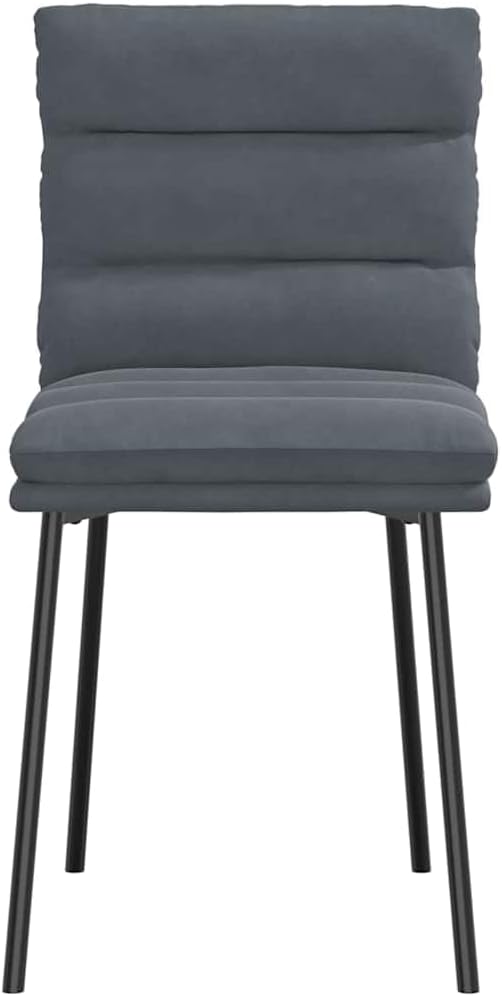4-Piece Dark Gray Velvet Dining Chairs Set with Sturdy Metal and Wood Frame, Comfortable Upholstered Accent Chairs for Dining Room Kitchen Living Room Bedroom