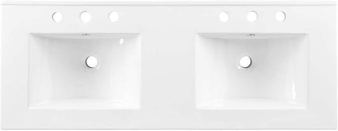 Modway EEI-4376-WHI Cayman 48" Double Basin Bathroom Sink, White