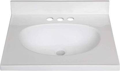 Fine Fixtures Cultured Marble Composite Bathroom Sink Top - Fits Standard 18” Vanity | Elegant and Durable Bathroom Sinks for Modern Homes - Upgrade Your Space - Perfect for Any Bathroom Design
