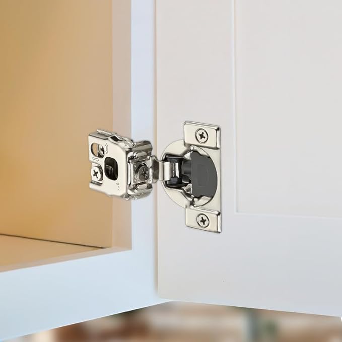 HOME EDIT 2 Pack 1 Pair 1 inch Overlay Soft Close Cabinet Hinges for Kitchen, Stainless Steel Three-Way Adjustable, Concealed Self-Closing Door Hinges