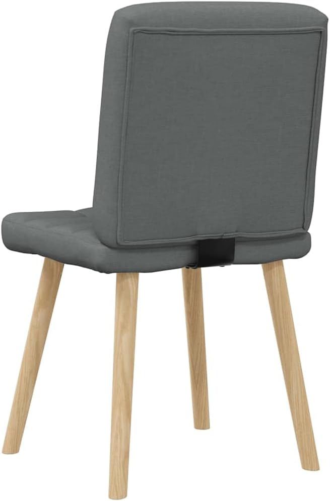 Modern Dining Chairs Set of 2, Dark Gray Polyester Upholstered, 17.7"x21.3"x33.9" Seat Height 18.7", Sturdy Metal & Rubberwood Frame, Foam Seat for Kitchen Dining Room Living Room