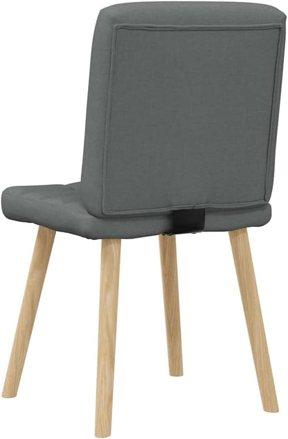 Modern Dining Chairs Set of 2, Dark Gray Polyester Upholstered, 17.7"x21.3"x33.9" Seat Height 18.7", Sturdy Metal & Rubberwood Frame, Foam Seat for Kitchen Dining Room Living Room