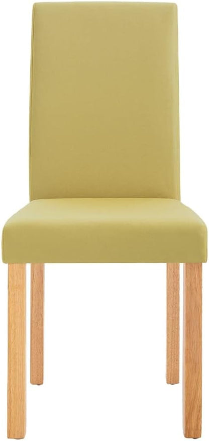 6-Piece Green Fabric Dining Chairs Set with Solid Rubber Wood Frame - Ergonomic Modern Farmhouse Kitchen Chairs for Dining Room, Comfortable Upholstered Seats (16.5x20.1x37.4 inches)