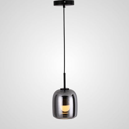 Smoked Grey Pendant Lights Kitchen Island - Small Size Hanging Light Fixture - Includes E26 Bulb