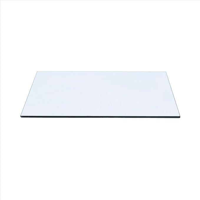 Spancraft 36" x 42" Rectangle Clear Tempered Glass Table Top 3/8" Thick - Flat Polish Edge