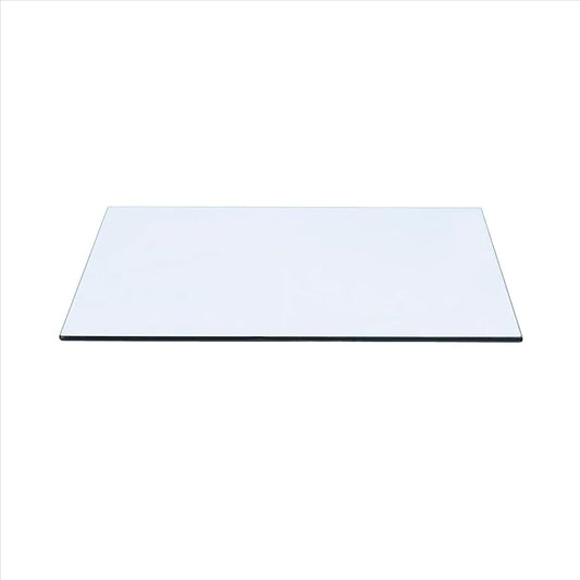 Spancraft 36" x 42" Rectangle Clear Tempered Glass Table Top 3/8" Thick - Flat Polish Edge