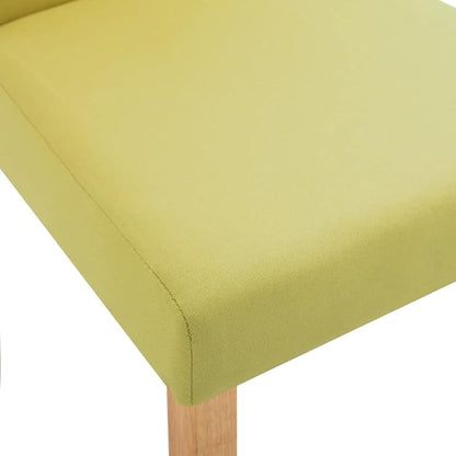 Set of 6 Green Fabric and Rubberwood Dining Chairs Ergonomic Comfort Modern Design for Dining Room Kitchen Living Room Accent Furniture