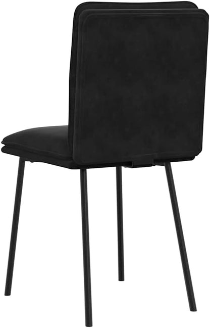 Modern Velvet Dining Chairs Set of 2 Black Metal Frame with Thick Foam Padding for Kitchen Living Room Dining Room Furniture Comfortable Accent Seating