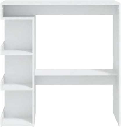 White Bar Table for Dining, Engineered Wood Kitchen Island, 39.4in x 19.7in x 40.0in, Ideal for Social Spaces & Home Room