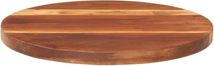 Solid Acacia Wood Round Tabletop 15.7 inch 0.98-1.06 inch Thick Rustic Butcher Block Counter Top for Dining Coffee Bar or DIY Desk