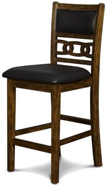New Classic Furniture Gia Counter Table with Two Chairs and Storage Shelf, 30-Inch, Brown