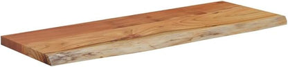 Solid Acacia Wood Live Edge Shelf Wall Mounted for Decorative Items with Shelf Supporting 165.3 lbs, Rustic Wall for Living Room, Natural Wood Tone Acacia 27.6 x 11.8 x 1.5 Inches