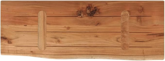 Solid Acacia Wood Live Edge Shelf Wall Mounted for Decorative Items with Shelf Supporting 165.3 lbs, Rustic Wall for Living Room, Natural Wood Tone Acacia 27.6 x 11.8 x 1.5 Inches
