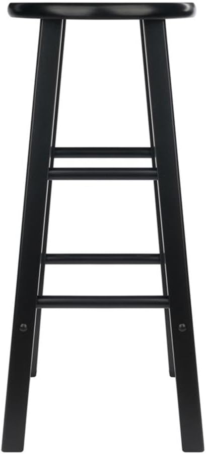 Winsome Element 2-Piece Counter Stool Set, 29" in Black, Classic Backless Bar Chairs for Kitchen & Dining Room Seating, Timeless Essential Furniture for Home, Dorm, Apartments