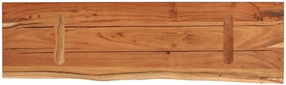 Solid Acacia Wood Live Edge Shelf Wall Mounted for Decorative Items with Shelf Supporting 165.3 lbs, Rustic Wall for Living Room, Natural Acacia Wood