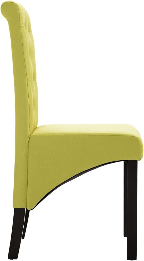 Green Fabric Dining Chairs Set of 2 with Rubber Wood Frame – Ergonomic Kitchen & Dining Room Furniture, 16.5" Seat Width Modern Farmhouse Accent Chairs