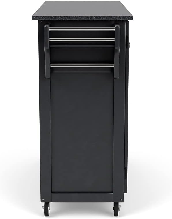 Create-a-Cart Black 2 Door Kitchen Cart with Black Granite Top by Home Styles