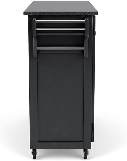 Create-a-Cart Black 2 Door Kitchen Cart with Black Granite Top by Home Styles