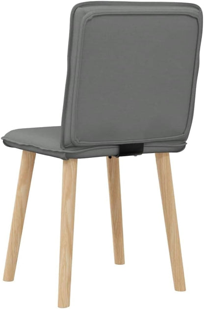 Set of 2 Dark Grey Dining Chairs, Polyester Upholstered, 18.7" Leg, 16.3" Seat, Rubber Wood & Plywood, Lightweight for Kitchen, Living Room, Bedroom