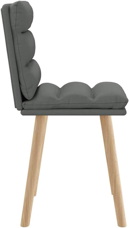 Dark Gray Fabric Dining Chairs Set of 2 Modern Farmhouse Kitchen Chairs with Thick Foam Cushion Solid Rubber Wood Furniture for Dining Room Living Room