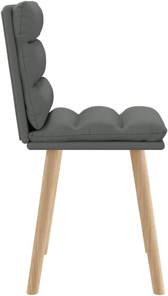 Modern Farmhouse Dining Chairs Set of 2 Dark Gray Fabric Upholstered Accent Chairs with Solid Rubber Wood Frame for Dining Room Kitchen Living Room Furniture