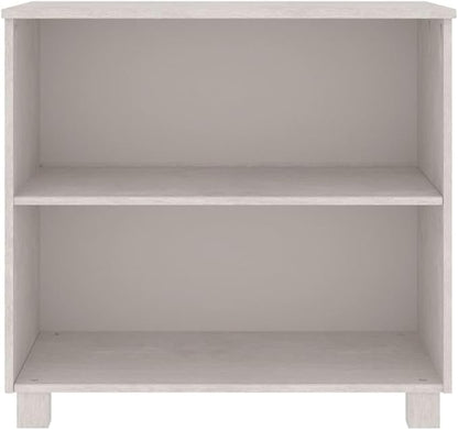 HAMAR White Solid Pine Sideboard 33.5"x13.8"x31.5" Buffet Cabinet with 2 Shelves, Modern Farmhouse Pantry Storage for Kitchen, Dining Room, Entryway