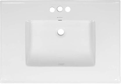 Swiss Madison Well Made Forever SM-VT328-3 Voltaire Vanity Top Sink, with 3" Centerset Faucet Holes
