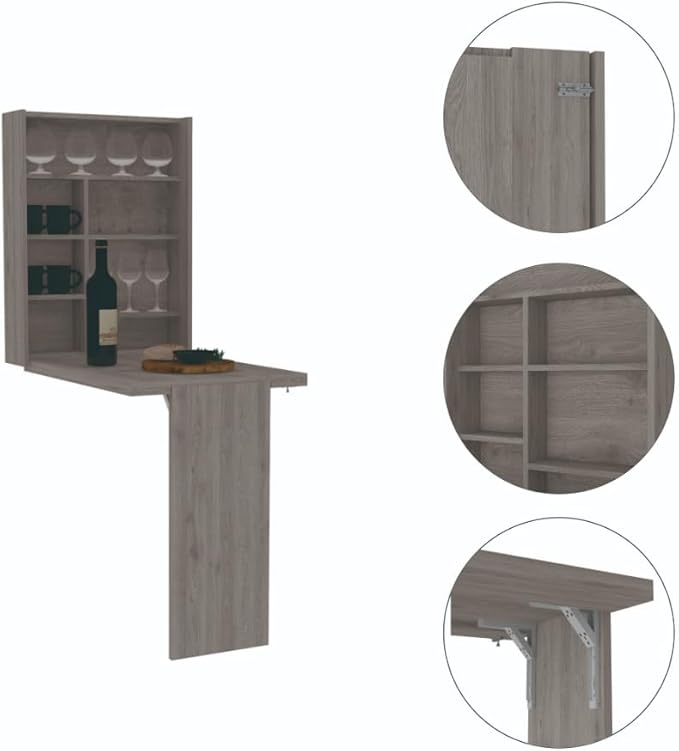 GOWE Wilmington 10-Shelf 2-Piece Kitchen Set, Kitchen Island and Functional Table Whiteand Light Gray