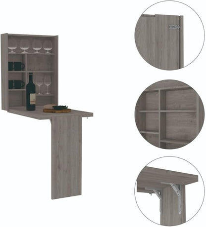 GOWE Wilmington 10-Shelf 2-Piece Kitchen Set, Kitchen Island and Functional Table Whiteand Light Gray