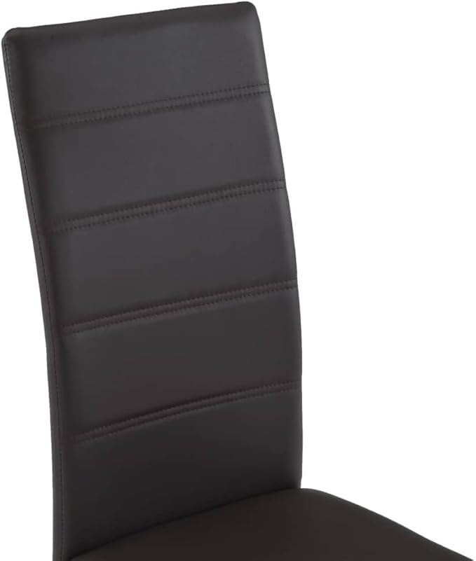 Brown Dining Chairs Set of 2, 20.9x16.1x40.6 cm, Modern Cantilever with Faux Leather & Steel Frame, Lightweight & Easy Clean