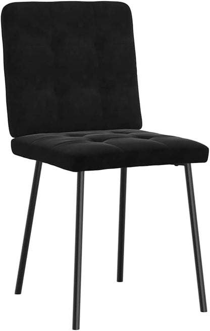 Black Velvet Dining Chairs Set of 2 Modern Accent Chairs with 242 lbs Capacity 21.3 x 17.7 x 32.7 in for Dining Room Kitchen Living Room Bedroom