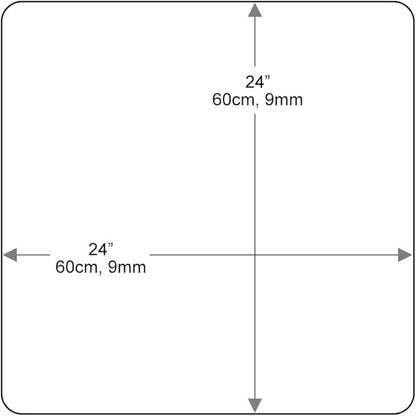 Dulles Glass 24 inch Square Glass Table Top - Tempered - 3/8" Thick Glass Surface, Safe Flat Polished, Radius Corners, Multipurpose for Dining Table, Patio, Coffee and End Table