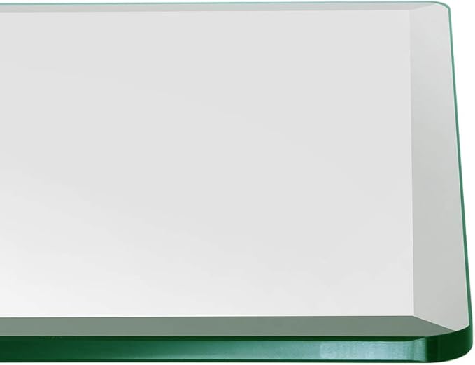 Dulles Glass 42 inch Square Glass Table Top - Tempered - 1/2" Thick Glass Surface, Safe Beveled Edge, Radius Corners, Multipurpose for Dining Table, Patio, Coffee and End Table