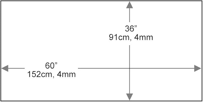 Dulles Glass 36X60 inch Rectangular Glass Table Top - Tempered - 1/4" Thick Glass Surface, Safe Beveled Edge, Eased Corners, Multipurpose for Dining Table, Patio, Coffee and End Table