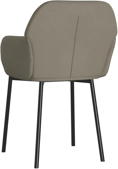 Set of 2 Modern Light Grey Velvet Dining Chairs 23.2"x21.3"x29.9", Ergonomic Farmhouse Accent Seat for Kitchen Comedor Living Room Bedroom