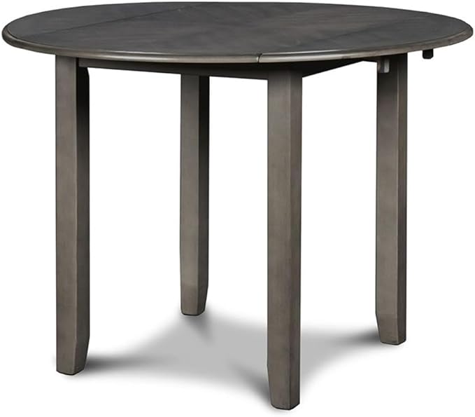 New Classic Furniture Gia 3-Piece Drop Leaf Dining Table Set with 2 Chairs, 42-Inch, Gray