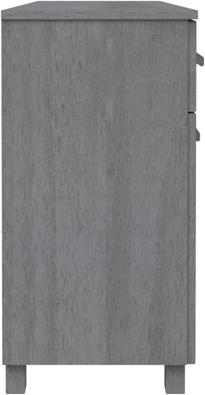 Dark Grey Solid Pine Wood Sideboard, 44.5" Dining Room Buffet Cabinet with Drawers, Matte Finish, Living Room Storage Furniture Kitchen Furniture