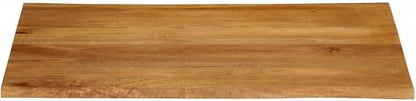 Solid Mango Wood Table Top 31.5 x 35.4 in Live Edge Countertop Rustic Oak Brown Dining Desk Bar Slab for Indoor Kitchen Restaurant or Office