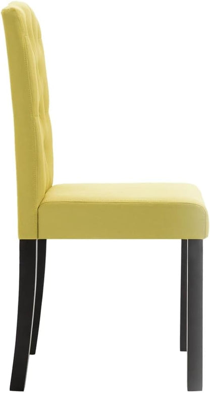 6-Piece Green Fabric Dining Chairs Set with Rubber Wood Frame, Modern Farmhouse Kitchen Chairs for Dining Room, Comfortable Upholstered Seating Furniture